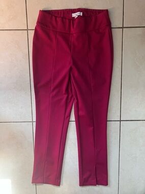Nine West Women's Wine Red Ponte Slim Ankle Pants